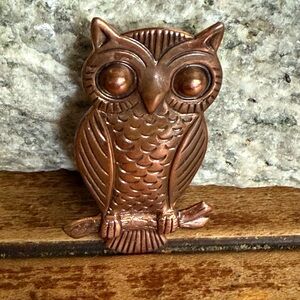 Copper Owl Brooch